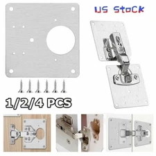 Hinge Repair Plate for Cabinet Door, Stainless Steel Hinge Repair Bracket Kit
