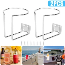 2x Universal 3.15" Stainless Steel Boat Ring Cup Drink Holder For Yacht Truck RV