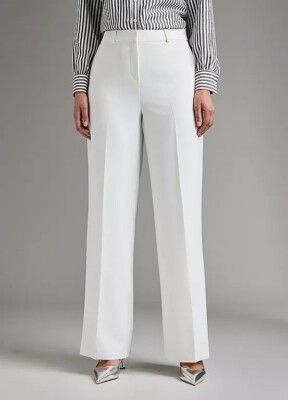 FREEMANS Ivory Wide Leg Trousers UK 24R Plus (fs106-21)