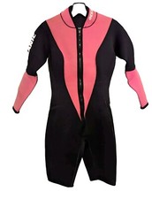 OCEANIC Black/Pink Neoprene WETSUIT Women's Medium Warm Surf Diving