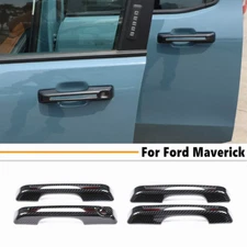 For 2022-2025 Ford Maverick Carbon Fiber Front & Rear Door Handle Cover Trim Cap