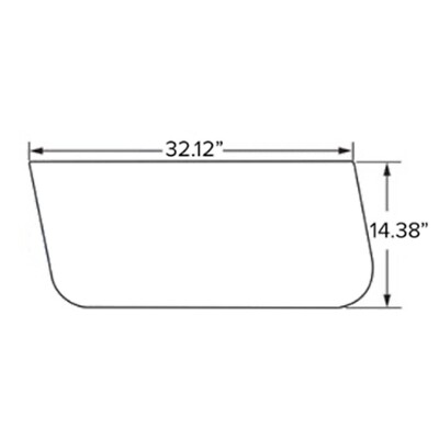 E-7261608 Lower Cab Side Glass Window W/O Frame for Bobcat S450, S510, S550,+++