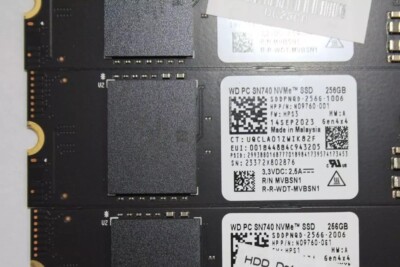 LOT OF 5 WD PC SN740 256GB M.2 2280 NVMe SSD (SDDPNQD-256G