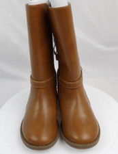 Childrens Place Girls Tan Faux Leather Zip Up Boots Decorative Belt Size 8 NWT