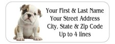 150 Bulldog Puppy Mailing Return Address Labels Personalized 1 x 2 5/8 in.