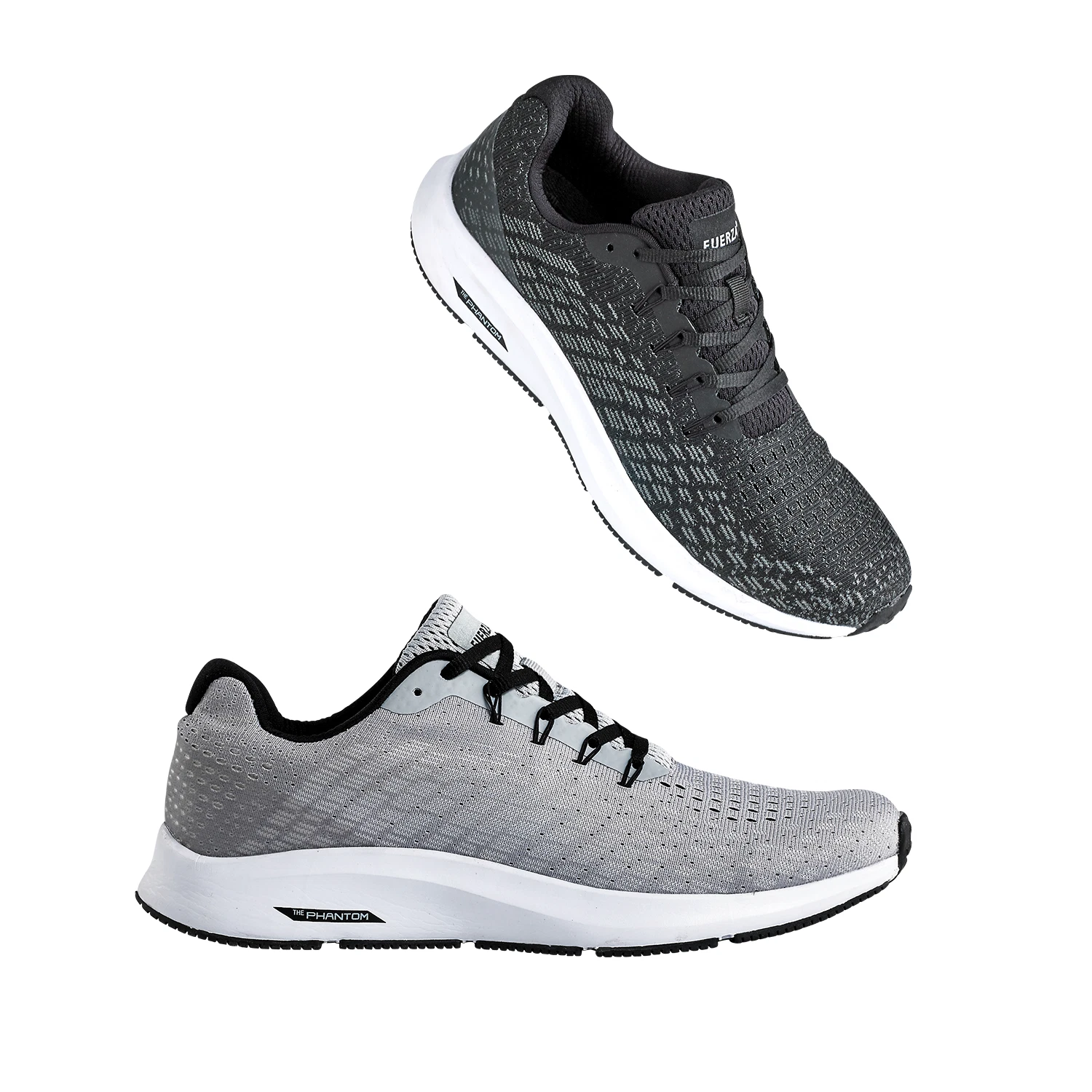 FUERZA Men's Athletic Sports Tennis Walking Everyday Running Shoes Black Gray