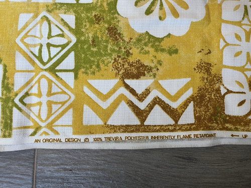 Hawaiian Tribal print fabric remnant 4 YARDS X 45" woven fabric pillow - Picture 2 of 7