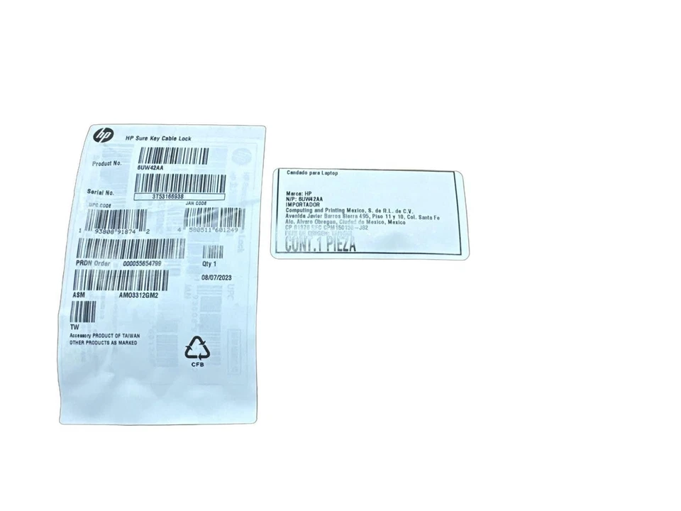 6UW42AA NUEVO HP Sure Key Cable Bloqueo 1,83 m para Notebook, Monitor, Tablet, etc... Foto 4 de 4