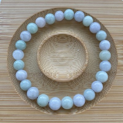 Natural Jade Bracelet Size 17 cm, ca. 7.7 mm bead size