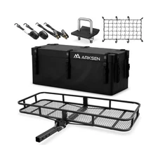 ARKSEN 60 x 23 x 5.5 Inch Folding Hitch Cargo Carrier with Cargo Bag & Net, 2...