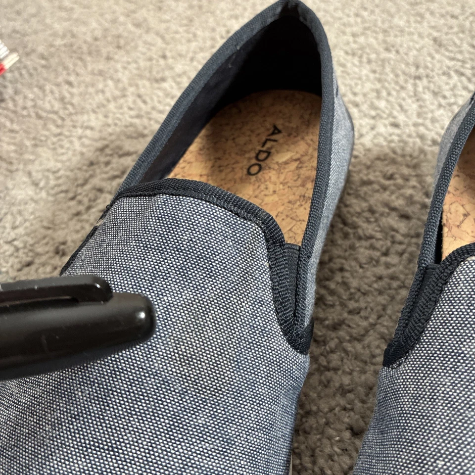 Mocasines sin cordones de lona azul Aldo plantilla de corcho para hombre 8 Foto 3 de 4