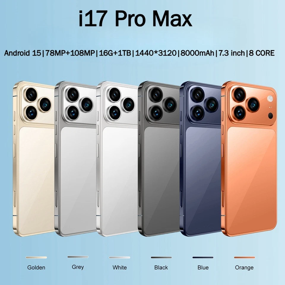NEW i17 Pro Max 7.3-inch 16+1TB 8000mAh 5G Android Phone Global Unlock Dual SIM - Image 2 of 4