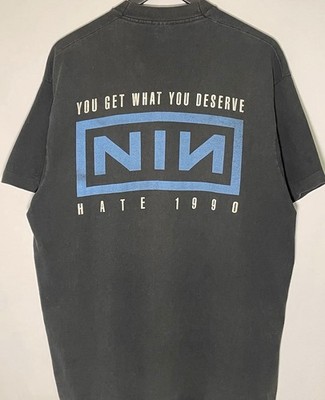 Vintage Nine Inch Nails Shirt XL You Get What You Deserve Hate 1990 Rare Back