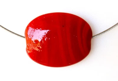 Cornaline Rouge de 47,935 ct - Ras du Cou Acier Inoxydable - Photo 1/4