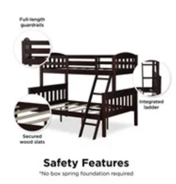 Двухъярусная кровать DHP Airline с лестницей, эспрессо - Изображение 2 из 4