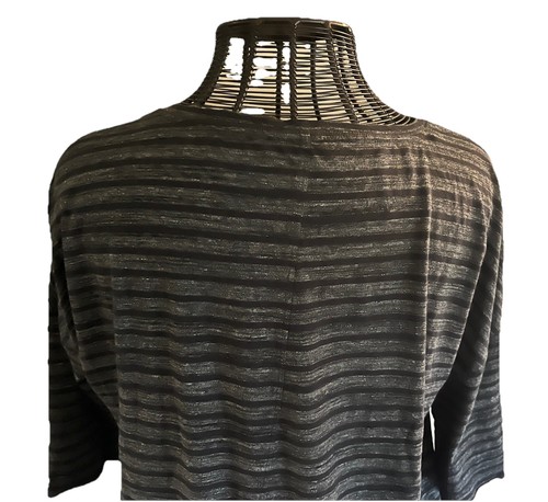 CALVIN KLEIN PERFORMANCE Women's Gray / Black Striped 3/4 Sleeve Shirt Sz. XL - Picture 5 of 6
