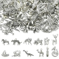 60pcs Tibetan Silver Charms Vintage Pendant Charms for Jewelry Making DIY