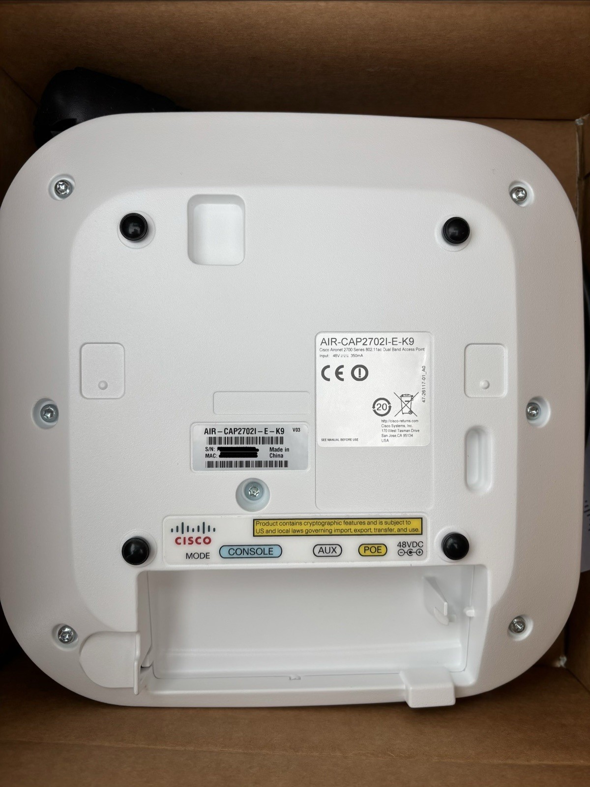 Cisco Aironet 2702I Autonomous - Point d'accès Wi-Fi bi-bande intérieur blanc