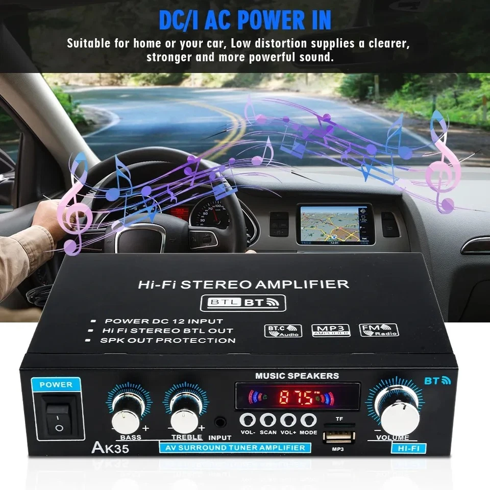 600W Mini Bluetooth 5.0 Verstärker,Digitaler Audio-Receiver Endstufe mit 2-Kanal - Bild 4 von 4