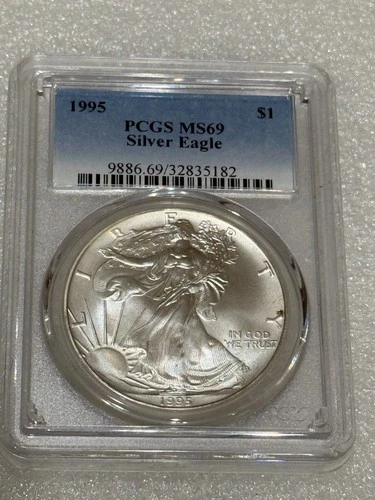 1995 Silver Eagle PCGS MS69 ~~ Blue Label ~~ Golden Hued Beauty ~~ (182)