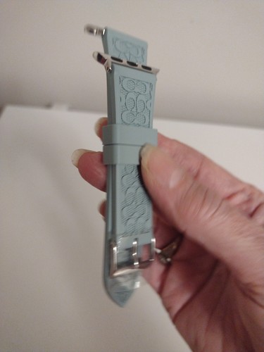 coach apple Smart watch band All over Logo Baby Blue Silicone 38/40/41 - Zdjęcie 3 z 4