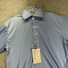 Collars  Co Dress Collar Polo Shirt Mens Small Blue Houndstooth Performance