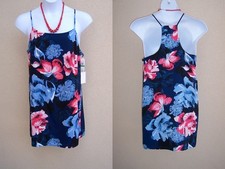 1. State NEW $109 red white & blue floral dress size L SPRING SUMMER lined NWT