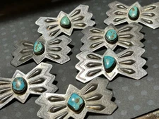 Vintage Navajo Sterling Silver And Turquoise Concho Belt