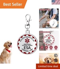 Lightweight Emotional Support Dog Tag with Navy and Red Accents - ESA ID Gear