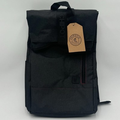 Chipotle Backpack Roll Top Fold Top Laptop Sleeve Zipper Black New
