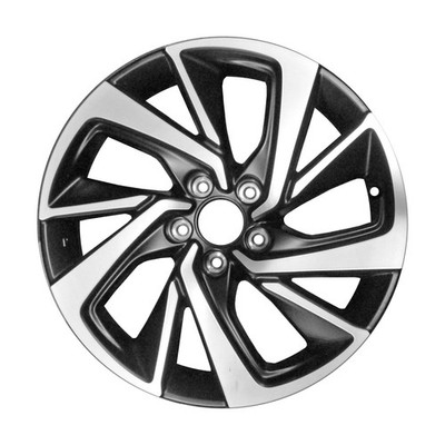 Refurbished Machined and Painted Black Aluminum Wheel 18 x 7.5