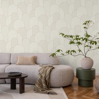 Abstrakt Geometrisch Bogen Tapete Kunst Deko Struktur Vinyl Muriva M99707 Beige