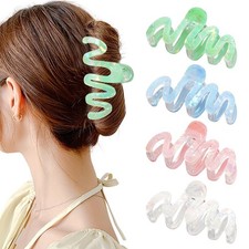 4 PCS 4Inch Large Claw Clips for Women Cute 1 Count Pack of 4 , Multicolor