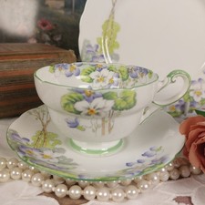 Paragon WILD VIOLETS Rare Teacup Trio Replica of Service Made For H M The Queen