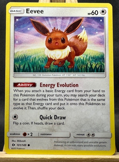 Eevee Pokemon Trading Card Game Sun & Moon Base Set 101/149 NM