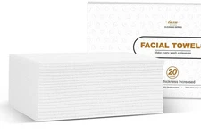 Face Towel,Biodegradable Facial Towels 9.8"×9.8",20 Count Extra Thick Soft Large