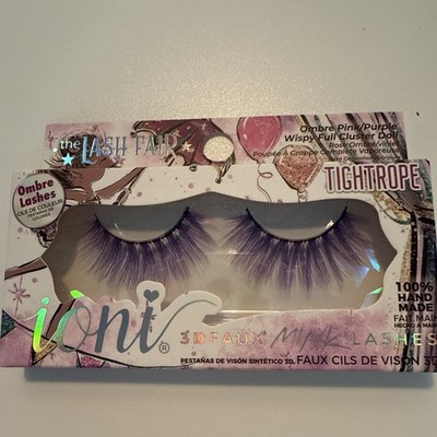 Ioni Ombre Purple Eyelashes 3D Faux Mink Wispy Full Cluster Doll