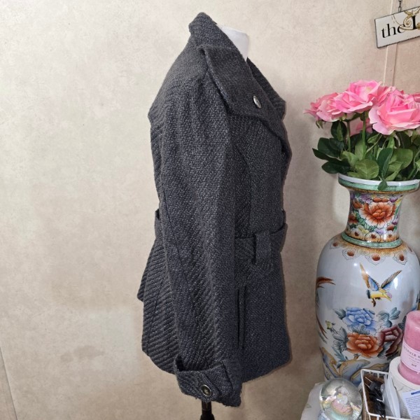 Apt.9 Solid Gray Winter Button Long Sleeve Jacket… - image 2