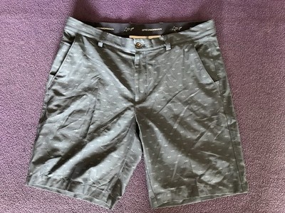 Greg Norman leichte Golfshorts ML75 Microlux Shark Print W34 blau