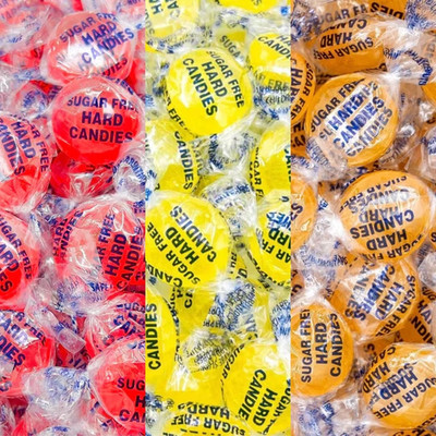 Sugar Free Bulk Candy Mix   Cinnamon Disc, Butterscotch & Lemon Drops (1.5 LB)