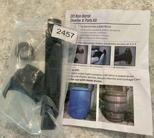Rain Barrel Diverter & Parts Kit, round Line, Black, Weather Resistant