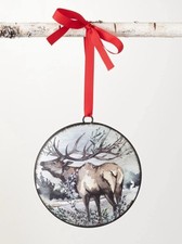 Sullivan’s Elk Large Metal Disc Ornament 6” Bed Bath & Beyond EUC