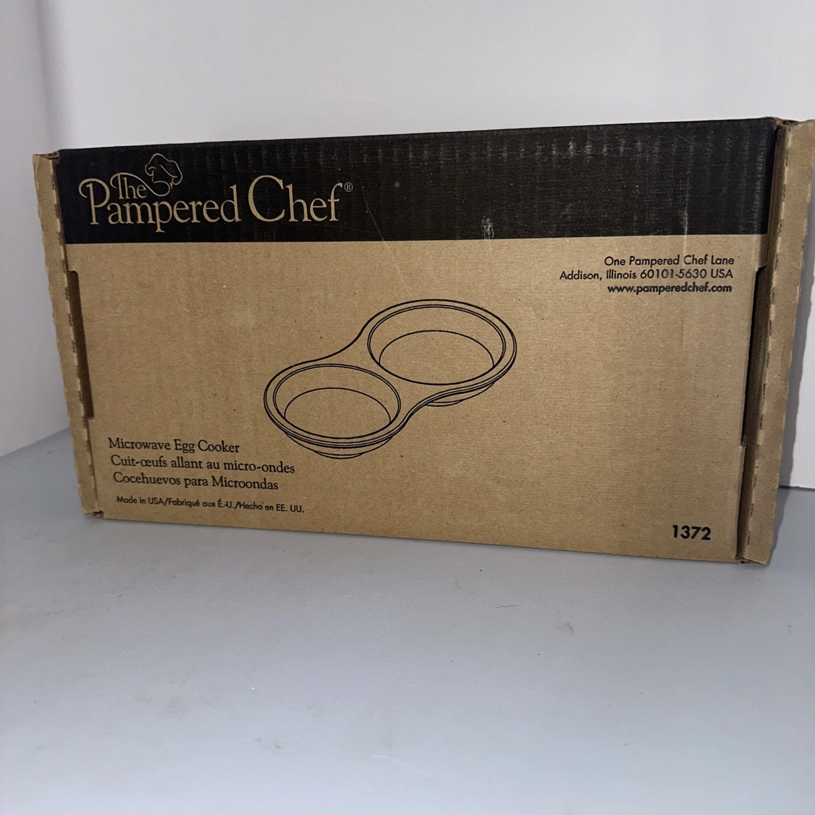 The Pampered Chef Stoneware Double Egg Cooker 1372, New Open Box