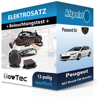 für Peugeot 407 Break SW (Kombi) 04-08 Towtec E-Satz 13Polig Fahrzeugspezifisch