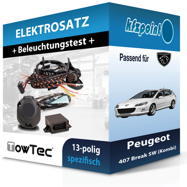 FüR Peugeot 407 Break Sw (Kombi) 04-08 Towtec E-Satz 13Polig Fahrzeugspezifisch-image
