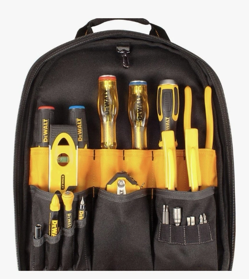 Dewalt USB Charging Tool Backpack – Durable Heavy Duty Tool Bag With USB Port - Image 4 of 4