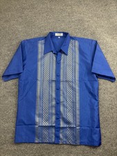 Oriental Thai Collection Shirt Mens XL Thai Silk Button Up Short Sleeve