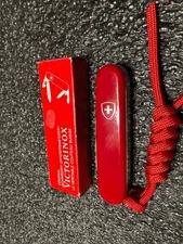 Victorinox Recruit Red Vintage Old Shield Cross 84mm Swiss Army Knife w/Lanyard