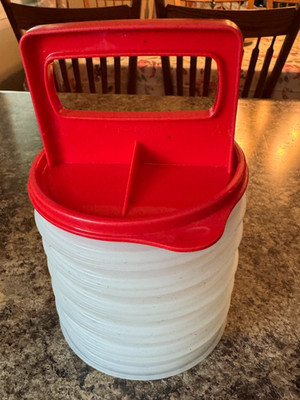 TUPPERWARE Burger Press SUPER SET w/6 KEEPERS 5'' Red Seal 1 Press