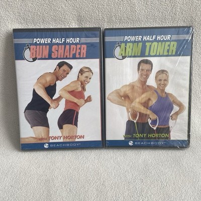 DVD 2-pack POWER HALF HOUR Tony Horton BUN SHAPER/ARM TONER New Sealed Beachbody